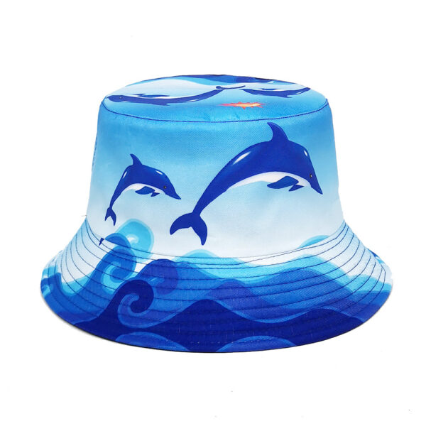 Wholesale Dolphin Print Fisherman Hat Sun Protection Beach Hat for Women