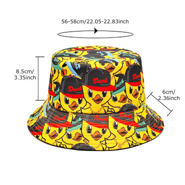 oly-78962e43325b713cbc6600f119eff601 Wholesale Little Yellow Duck Print Fisherman Hat Sunscreen Hat Boutique Gift