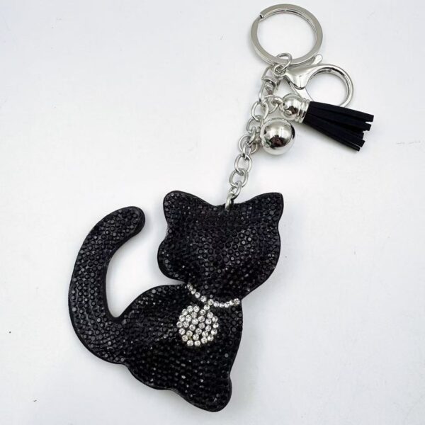 oly-789f161a7369da13c0972c496dfcde1b Wholesale Rhinestone Cat Keychain with Bow Tie Chic Wedding Gift Fashion Accessory