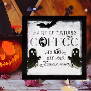 Wholesale Cute 3D Wooden Ghost Ornament Halloween Decorative Accent for Coffee Bar Table Decor