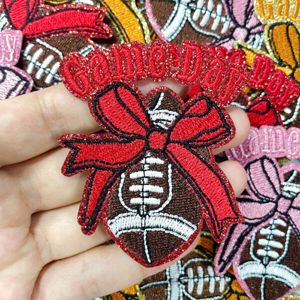 oly-78a441826a4354bb47ca13e6940f59c6 Wholesale Stylish Gameday Football Embroidered Patch Iron-On DIY Accessory for Clothing