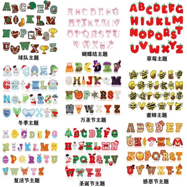 oly-78a98d3abacc7989af3453aafb799821 Wholesale Chic Pink Bow Embroidery Iron-On Patches 26 Pieces for Clothing Gift Set