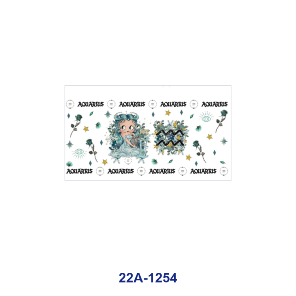 oly-78c6ab1e695793a2f32c45b659f81ec1 Wholesale 5pcs Retro Dreamy Watercolor Cartoon Girl Zodiac Sign Flower Star Mixed Decor Prints 16oz Cup UV DTF Wraps OLY Exclusive