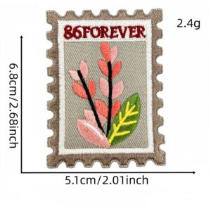 Flower stamp cloth sticker #3