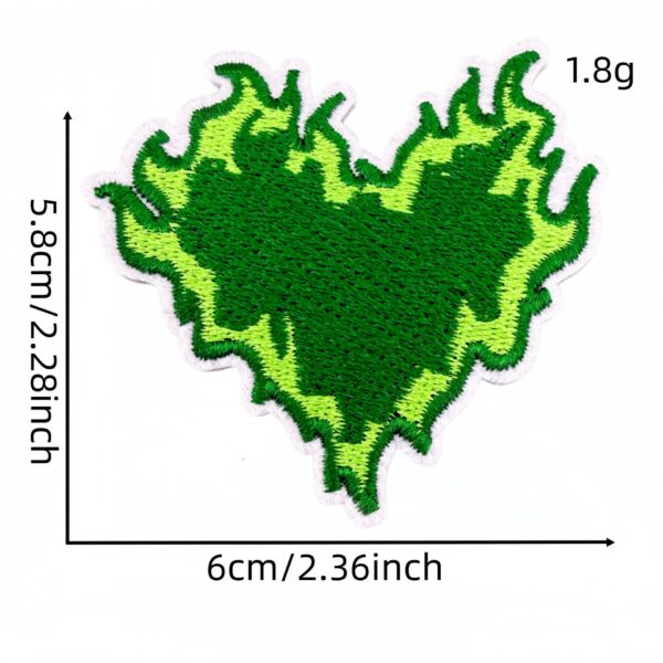 oly-78e685050153e39639b306da748992ef Wholesale Decorative Flame Heart Fabric Patch Set - 16 Pieces Polyester Thread Iron-On DIY Accessory