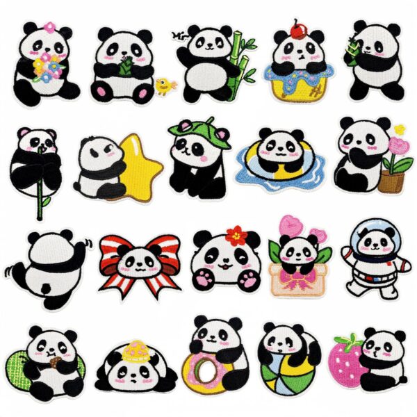 oly-78edc42cdf81c2ee84b2429c4ae2e53a Wholesale Cute Panda Embroidery Patch Iron-On Applique for Luggage Decor Gift