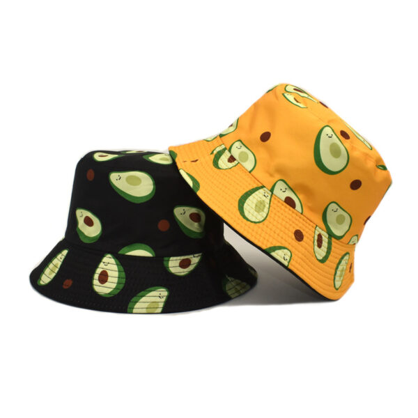 Wholesale Double Sided Avocado Print Fisherman Hat Sunscreen Wide Brim Summer Travel Resale