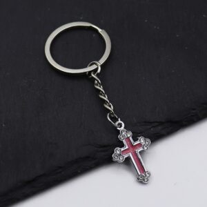 oly-78f98c7fba92fd3e1d7037264ad926f9 Wholesale Metal Cross Pendant Keychain - Light Luxury Decorative Keyring Accessory