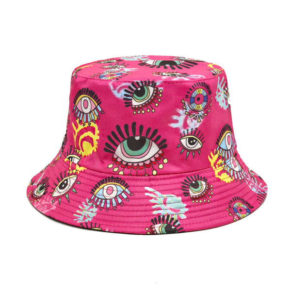 Wholesale Casual Eyes Pattern Bucket Hat Sun Protection for Beach Resort Resale