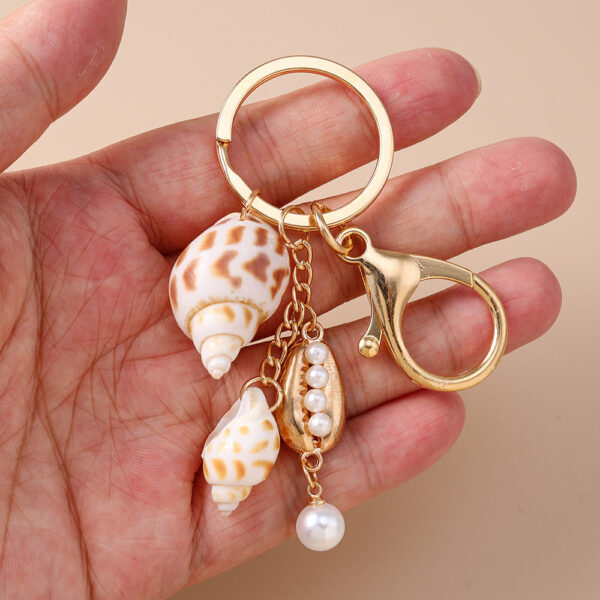 oly-7902ac75498a42591631044cea0be686 Wholesale Chic Resin Shell and Starfish Keychain - Beachy Decorative Accessory for Bag or Keys, Perfect Gift