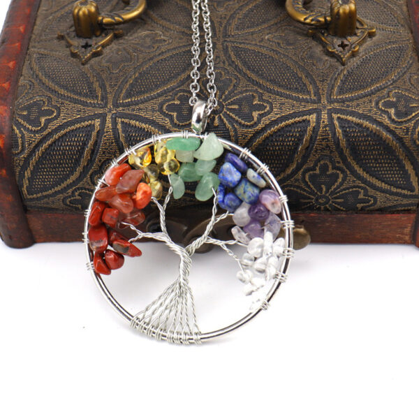 Wholesale Crystal Tree of Life Necklace Handmade Alloy Pendant Jewelry Accessory Gift