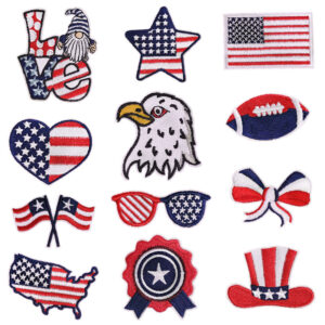 Wholesale Polyester US Flag Embroidered Patch for Independence Day Party Decoration - Decorative Accent