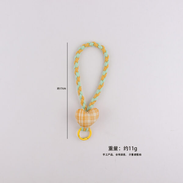 oly-797b5ae18a2c54631b4b5c77396dcf20 Wholesale Korean Style Heart Keychain Handmade Cotton Rope Pink Color Contrast for Party Gift Fashion Accessory