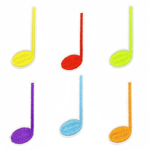 Wholesale Polyester Thread Musical Note Cloth Sticker Decorative Iron-On Patch for Everyday Use