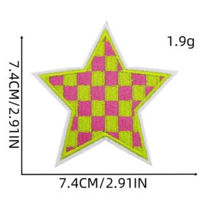 Plaid five-pointed star cloth sticker 3#