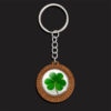 Wholesale Wood Four Leaf Clover Keychain Vintage Carved Pendant Unisex Gift
