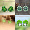 oly-79c272e29fc012f60e583a29d1f89f2d Wholesale Acrylic St Patrick's Day Green Heart Clover Earrings Jewelry Accessory