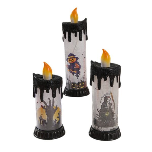 Wholesale Halloween Electronic Candle Lamp Set - Ghost Hand, Witch, Death Designs - Decorative Accent for Party, Gift or Boutique Resale