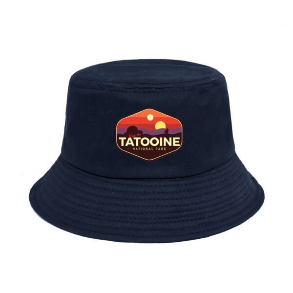 Wholesale Trendy Sunrise Print Fisherman Hat Unisex Sun Protection Outdoor Dome Hat Short Brim Black Resale Accessory