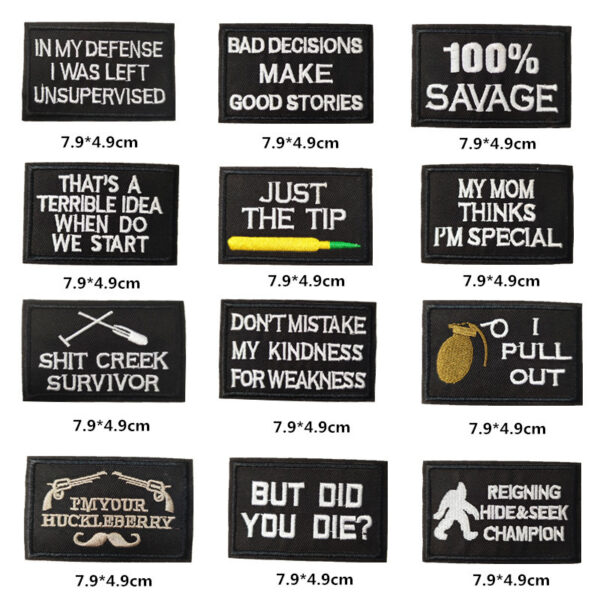 Wholesale Alphabet Cartoon Embroidery Patches 40pcs Black English Fabric Stickers for Clothing Decorative Accessory
