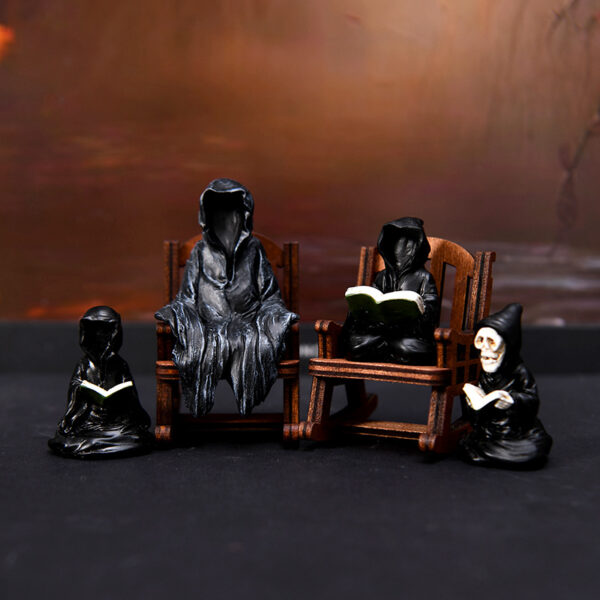 Wholesale Halloween Resin Witch Ghost Rocking Chair Ornament - Home Decor Car Accessory