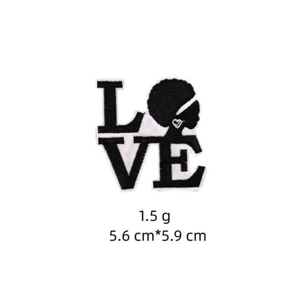 Wholesale Polyester Thread Cartoon Black Girl Embroidered Patch for Clothing Decorative DIY Sticker
