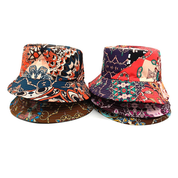 oly-7a1e229f50f8c62f3d040a622ac89cb0 Wholesale Geometric Printed Double Sided Bucket Hat Trendy Sun Protective Casual Women's Hat Gift Boutique