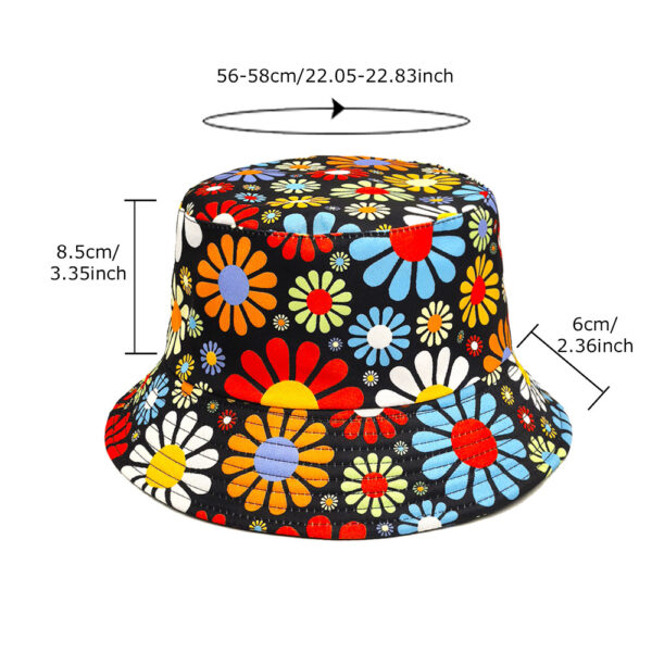 Wholesale Reversible Fruit Flower Print Bucket Hat for Outdoor Sun Protection Casual Fashion Accessory