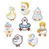 Wholesale Cute Yellow Duck Plush Self Adhesive Embroidery Patches 8 Pack for Clothing Bag Phone Case Decoration DIY Craft Supply