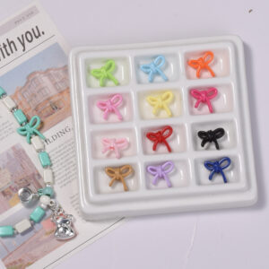 oly-7a6a75462e2c828a428bcebfa6ad597f Wholesale Small Bow Acrylic Loose Beads Mixed Color DIY Phone Chain Jewelry Making Fashion Accessory Gift Boutique Resale