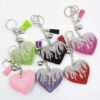 oly-7a9071a464cb56c2ad0c4515f2714951 Wholesale Rhinestone Heart Shaped Bag Charm Keychain Deep Pink, Tassel, Fashion Accessory Gift for Resale