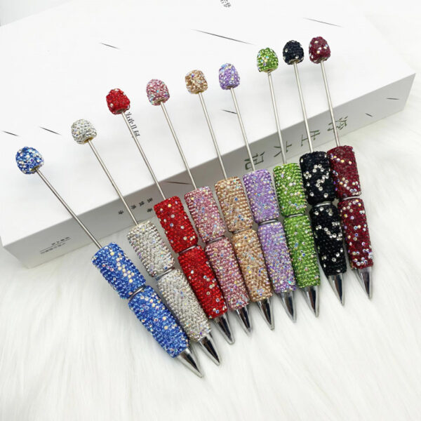 oly-7aad5e1e54606854377765f2720254fd Wholesale AB Full Diamond Beaded Ballpoint Pen Fashion Jewelry Accessory Gift Writing Tool