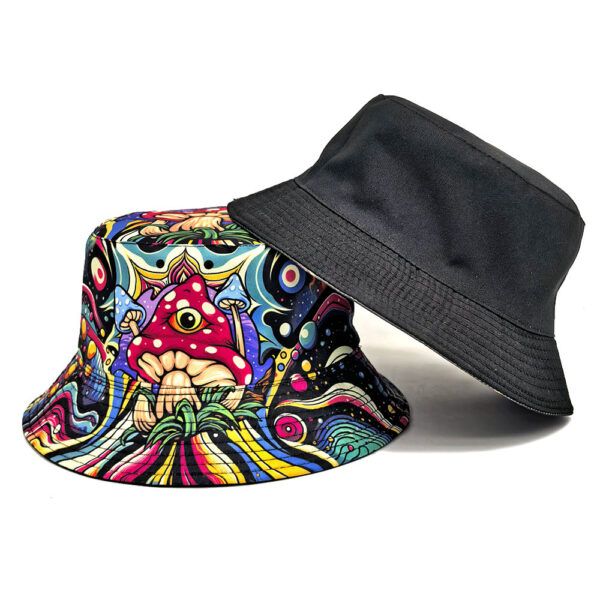 Wholesale Trendy Mushroom Cartoon Print Bucket Hat for Outdoor Sun Protection Casual Wear