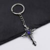 Wholesale Vampire Diary Cross Keychain Pendant, Zinc Alloy White Decorative Resale Accessory OLY Exclusive