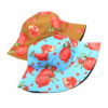 Wholesale Sunscreen Fisherman Hat Double Sided Pomegranate Print Summer Outing Fashion Accessory