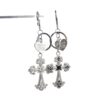 Wholesale Y2K Sweet-Cool Rhinestone Cross Keychain with Heart Engraved Tag, Zinc Alloy Bag Charm Decorative Accessory
