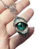 oly-7aefa2d08ea73c452488a40baf3a25bf Wholesale Mysterious Evil Eye Design Oval Alloy Pendant Necklace Fashion Jewelry Accessory for Gift Boutique Resale