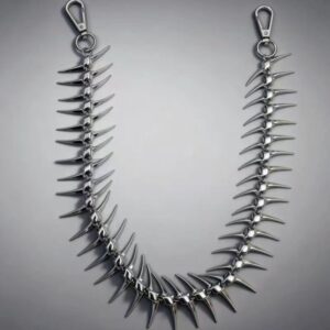 Wholesale Unisex Fish Bone Waist Chain with Rivet Details, DIY Accessory for Punk Street Style