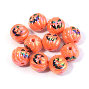 Orange pumpkin beads / About 16mm, hole about 2.8mm (about 22g/pack)