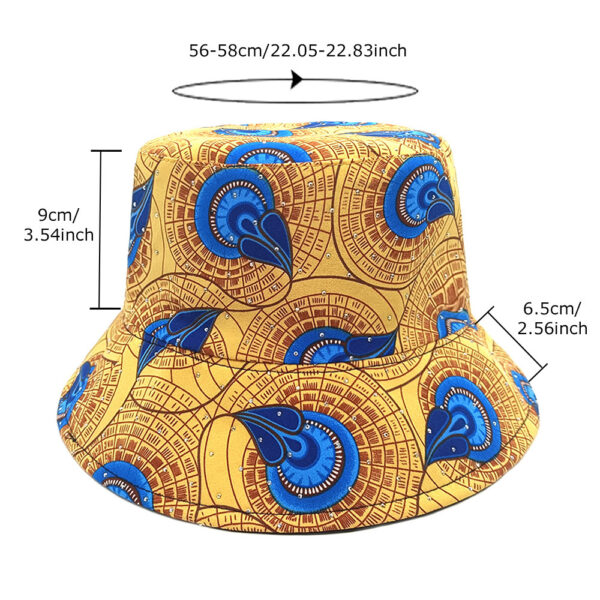 Wholesale Rhinestone Double Sided Flower Bucket Hat Sun Protection Fashion Accessory Gift