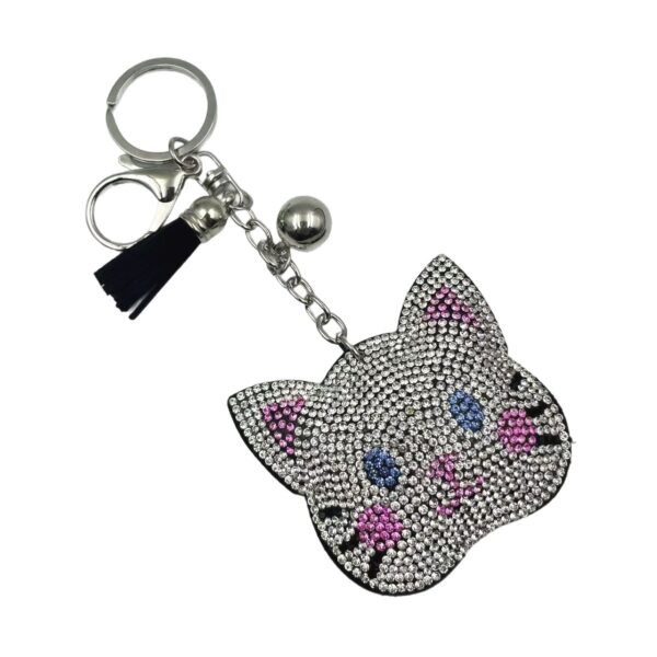 Wholesale Cute Cat Rhinestone Keychain Fashion Gift Decorative Accessory for Bag or Keys