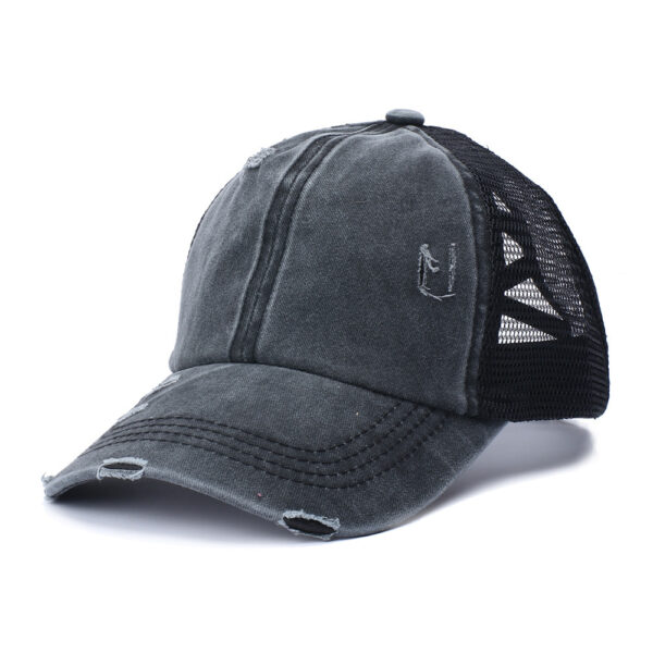 Wholesale Chic Distressed Crossover Baseball Cap Yellow Adjustable Cotton Polyester Everyday Accessory
