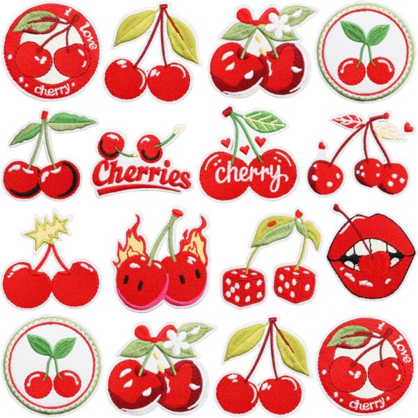 oly-7b223674dddbae54c92e6dd4ae51962f Wholesale Cherry Embroidered Patch Decorative Iron-On Applique Fashion Accessory Gift