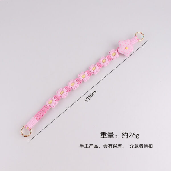 oly-7b27342600f2878c58147b2daac38c85 Wholesale Handmade Beaded Phone Lanyard and Bag Charm Pink Star Flower Design for Everyday Wear Fashion Accessory