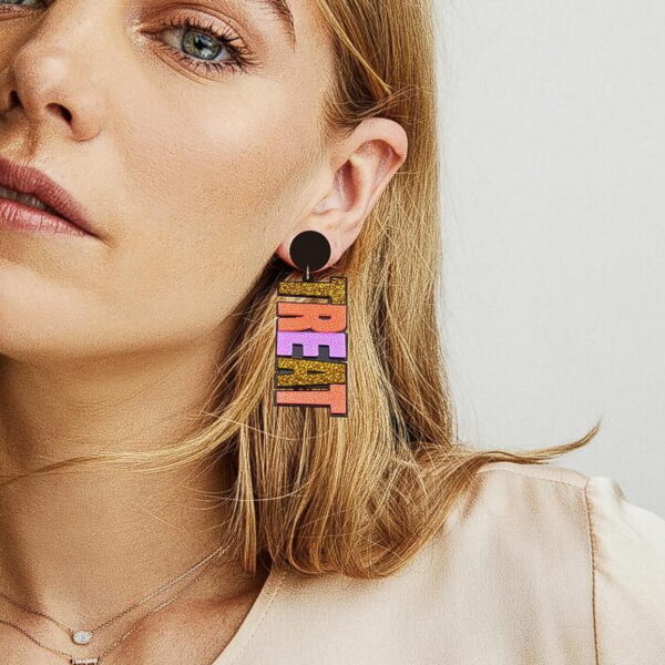 oly-7b4a68ac2bc2bf24e59c9ea25400c33a Wholesale Halloween Asymmetric Glitter Letter Acrylic Earrings Spooky Pumpkin Ghost Skeleton Fashion Accessory Gift for Boutique Resale