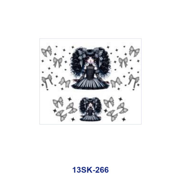 Wholesale 8pcs Gothic Girl Black Rose Mini Cup Keychain Sticker