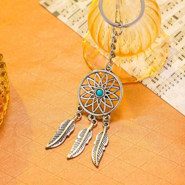 Wholesale Alloy Dreamcatcher Keychain Pendant Lovable Wind Style Trendy Decorative Accessory for Couples Gift