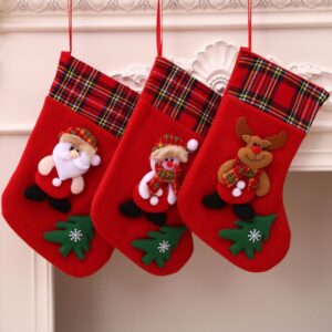 Wholesale Christmas Stocking Medium Plush Hanging Ornament for Holiday Home Decor