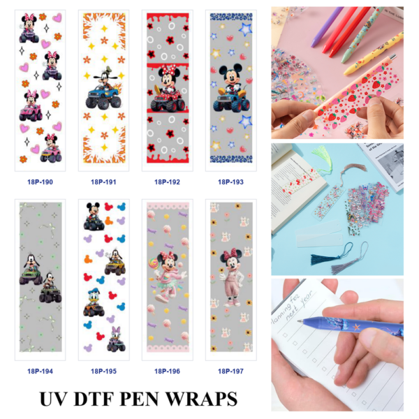 oly-7b7590621fe8267aa245606c0d5fc36b Wholesale 2/8/16pcs UV DTF Stickers Cute Off Road Buggy Cartoon Floral Candy Decor Series Pen and Bookmark Stickers OLY Exclusive