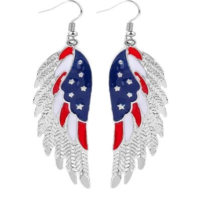 oly-7bb3c46884043bcafe44965449a3b687 Wholesale American Flag Acrylic Earrings Heart Shape Star Print Festival Party Jewelry Accessory